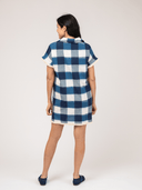 Beau & Ro Dress The Beach Tunic | Navy Check Ikat