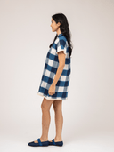 Beau & Ro Dress The Beach Tunic | Navy Check Ikat