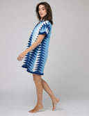 Beau & Ro Dress The Beach Tunic | Ocean Blockprint Bagru Triangle