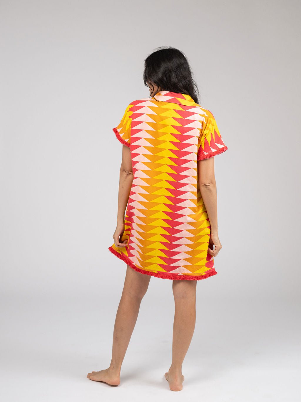 Beau & Ro Dress The Beach Tunic | Sunset Bagru Triangle