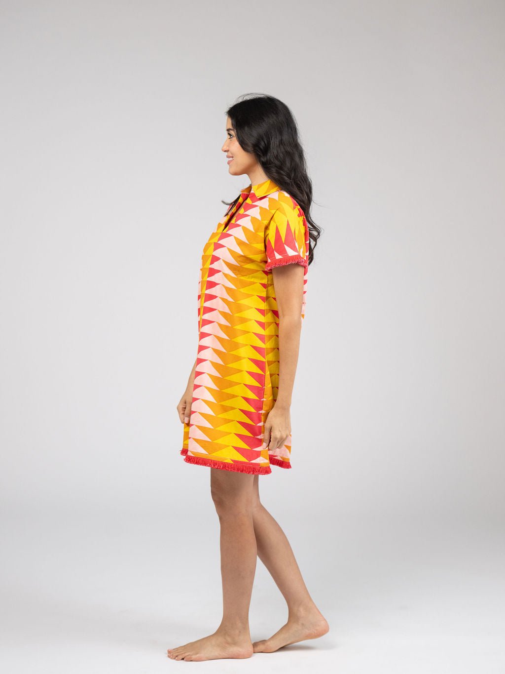Beau & Ro Dress The Beach Tunic | Sunset Bagru Triangle
