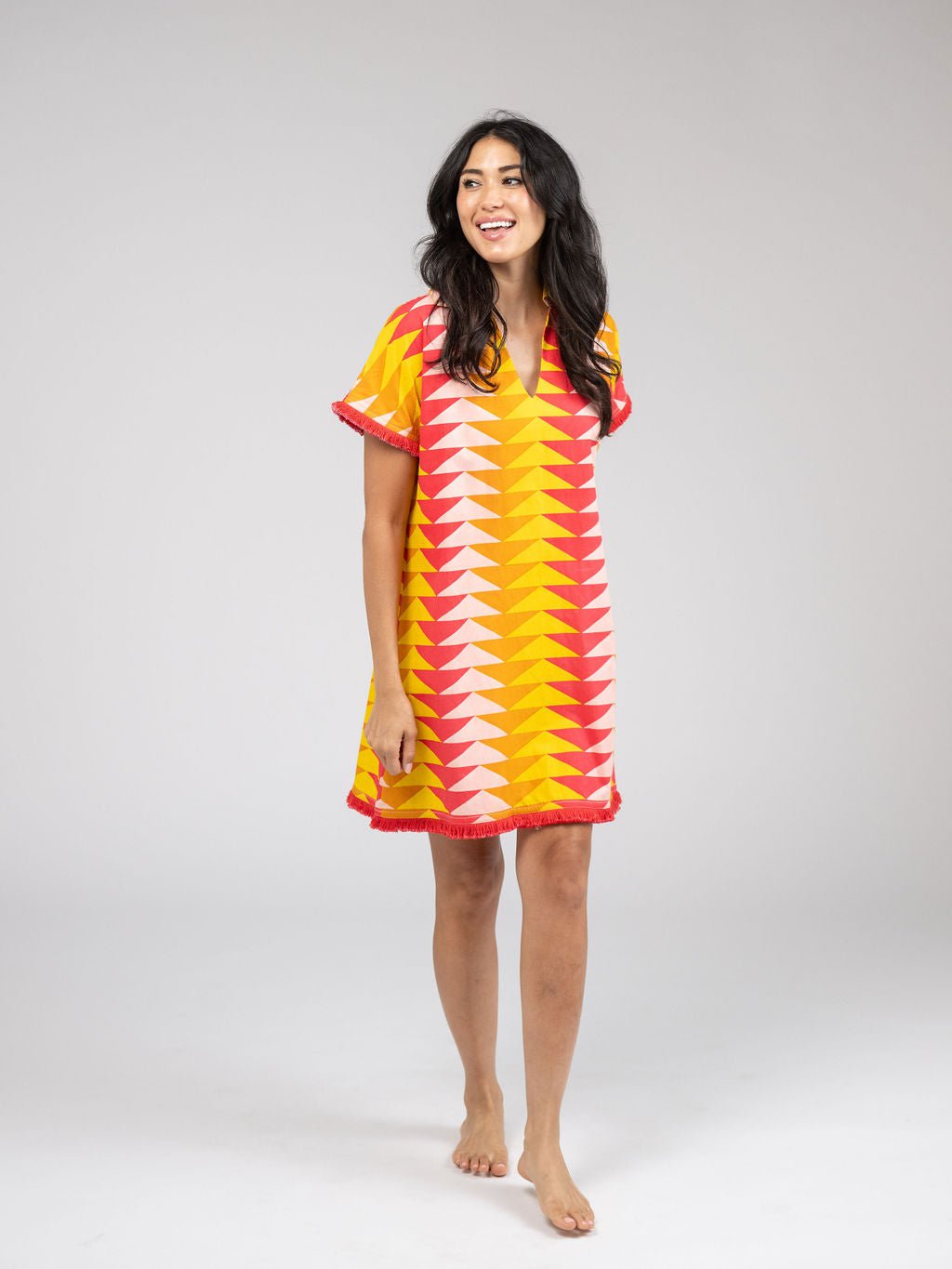 Beau & Ro Dress The Beach Tunic | Sunset Bagru Triangle