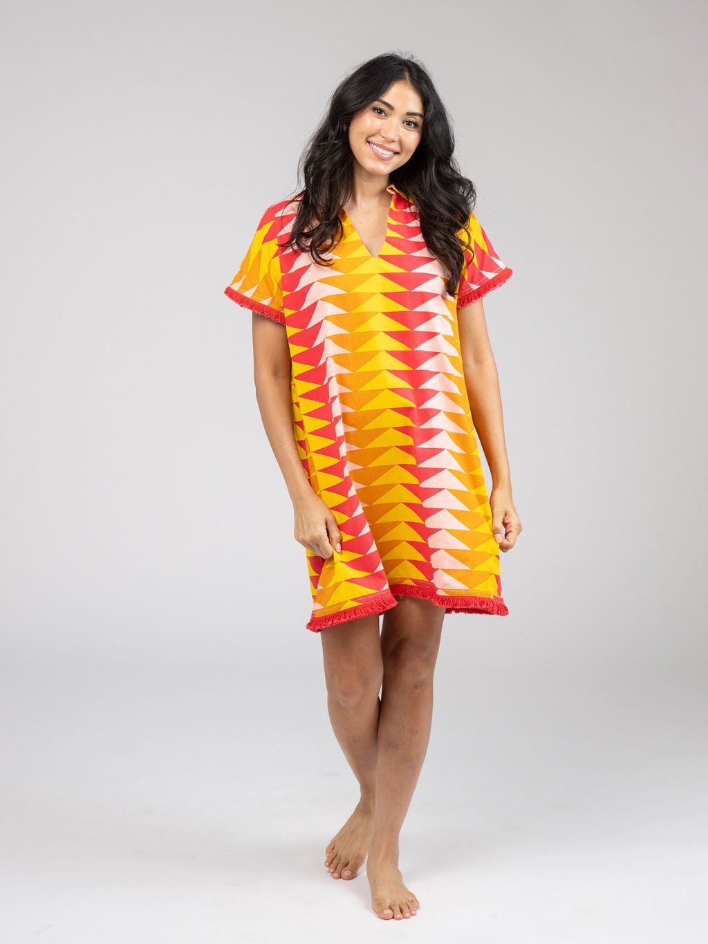 Beau & Ro Dress The Beach Tunic | Sunset Bagru Triangle