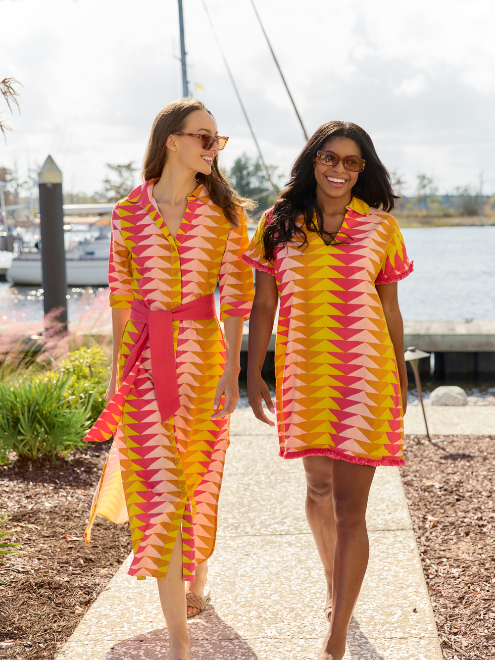 Beau & Ro Dress The Beach Tunic | Sunset Bagru Triangle