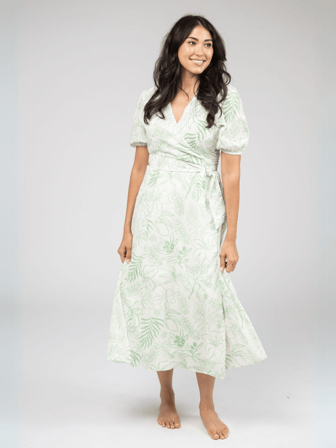 Beau & Ro Dress The Casey Dress | Sage Flora Sketch
