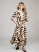Beau & Ro Dress The Christie Dress | Brown Foilage