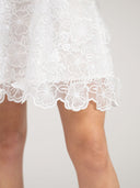 Beau & Ro Dress The Cornelia Mini Dress | White 3D Flower