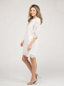 Beau & Ro Dress The Cornelia Mini Dress | White 3D Flower