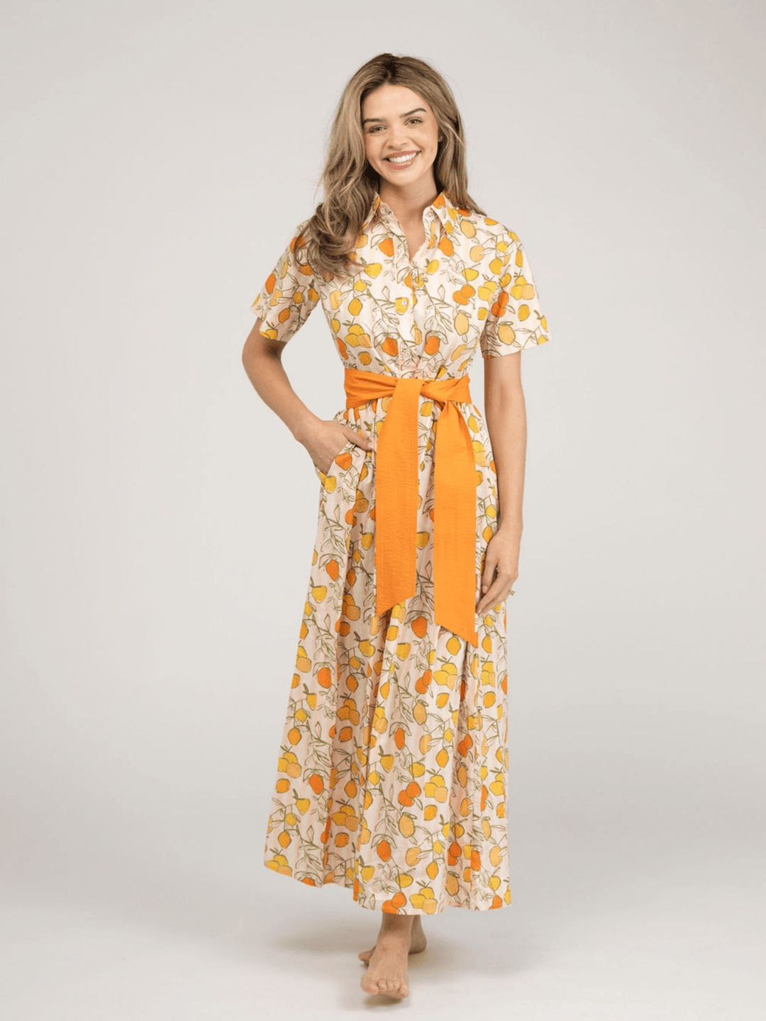 Beau & Ro Dress The Elle Maxi Dress | Clementine Citrus