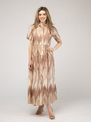 Beau & Ro Dress The Elle Maxi Dress | Eco Brown Ikat