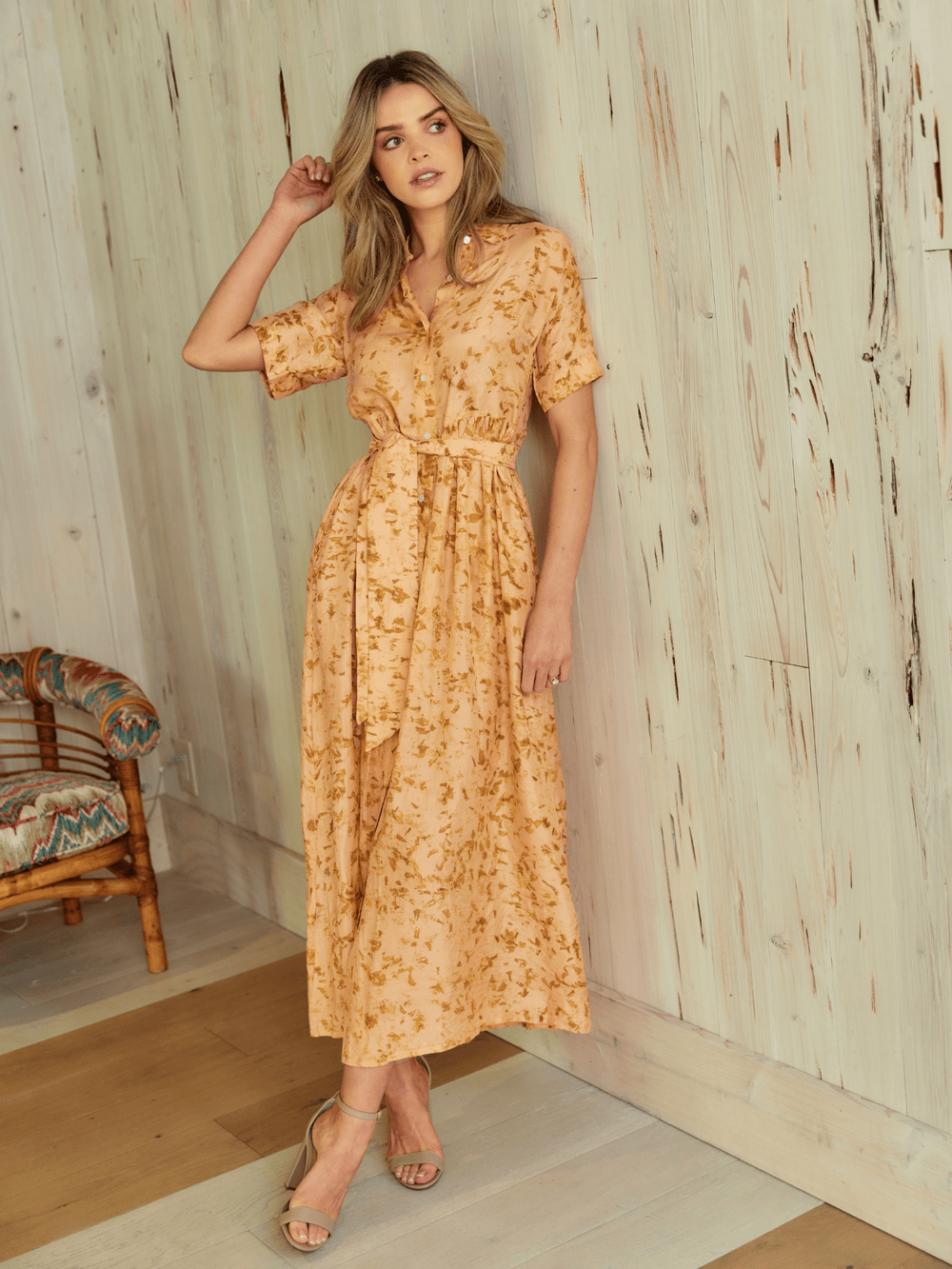 Beau & Ro Dress The Elle Maxi Dress | Eco Marigold Blush