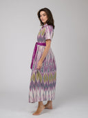 Beau & Ro Dress The Elle Maxi Dress | Eco Purple Ikat
