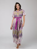 Beau & Ro Dress The Elle Maxi Dress | Eco Purple Ikat