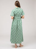 Beau & Ro Dress The Elle Maxi Dress | Green Flower Check