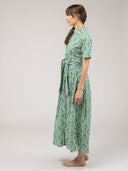 Beau & Ro Dress The Elle Maxi Dress | Green Flower Check