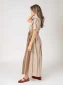 Beau & Ro Dress The Elle Maxi Dress in Brown Arrow