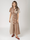 Beau & Ro Dress The Elle Maxi Dress in Brown Arrow