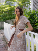 Beau & Ro Dress The Elle Maxi Dress in Brown Mughal Block