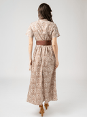 Beau & Ro Dress The Elle Maxi Dress in Brown Mughal Block