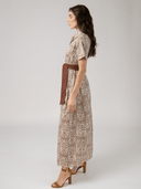 Beau & Ro Dress The Elle Maxi Dress in Brown Mughal Block