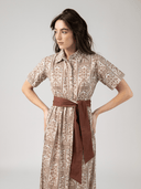 Beau & Ro Dress The Elle Maxi Dress in Brown Mughal Block