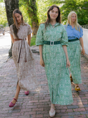 Beau & Ro Dress The Elle Maxi Dress in Brown Mughal Block
