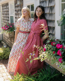 Beau & Ro Dress The Elle Maxi Dress in Red Love Stripe