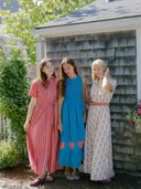 Beau & Ro Dress The Elle Maxi Dress in Red Love Stripe