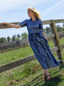 Beau & Ro Dress The Elle Maxi Dress | Navy Shine