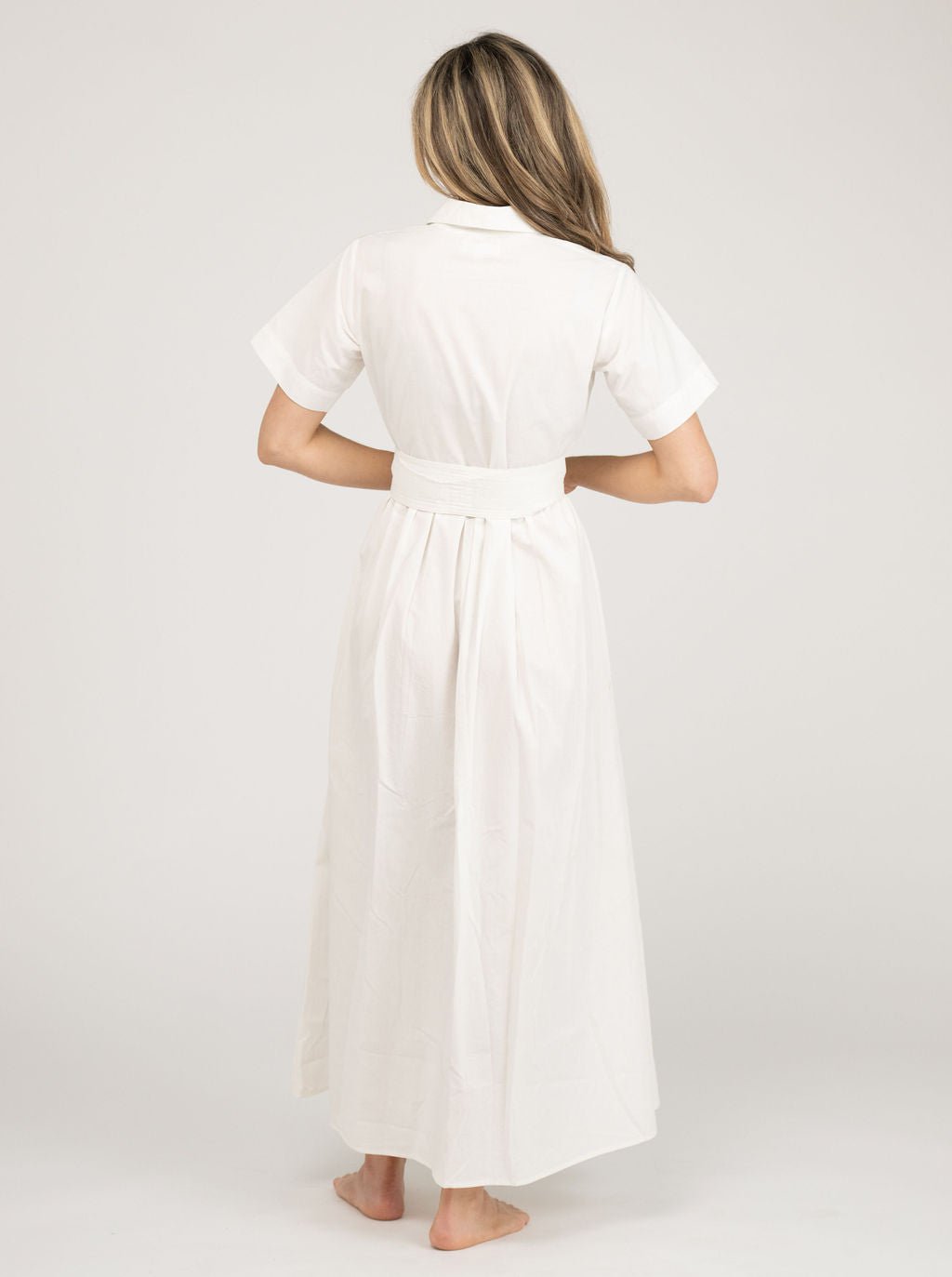 Beau & Ro Dress The Elle Maxi Dress | White Aqua Appliqué