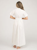 Beau & Ro Dress The Elle Maxi Dress | White Aqua Appliqué