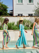 Beau & Ro Dress The Eloise Dress | Aqua Bagru Triangle