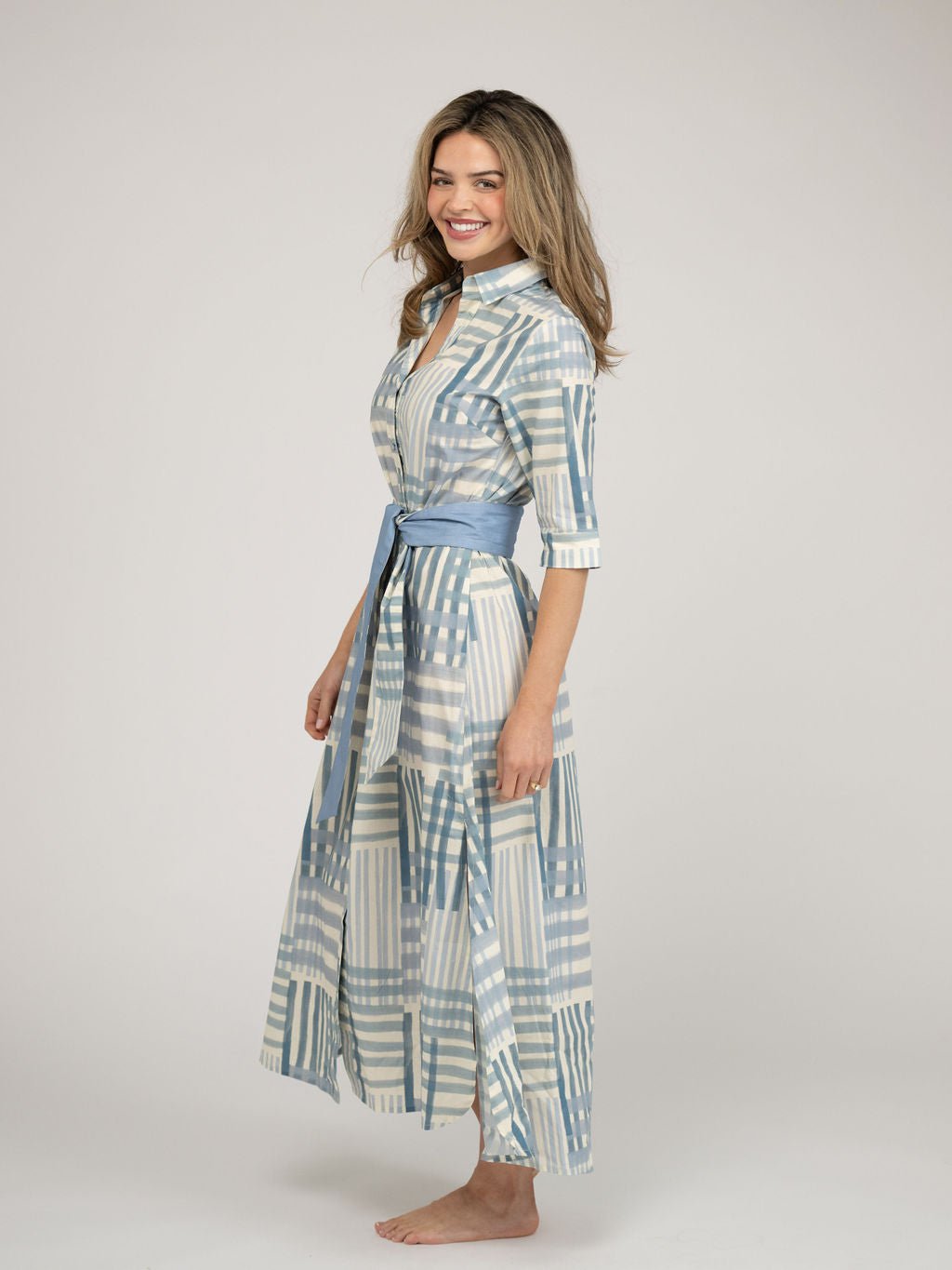 Beau & Ro Dress The Eloise Dress | Blue Check