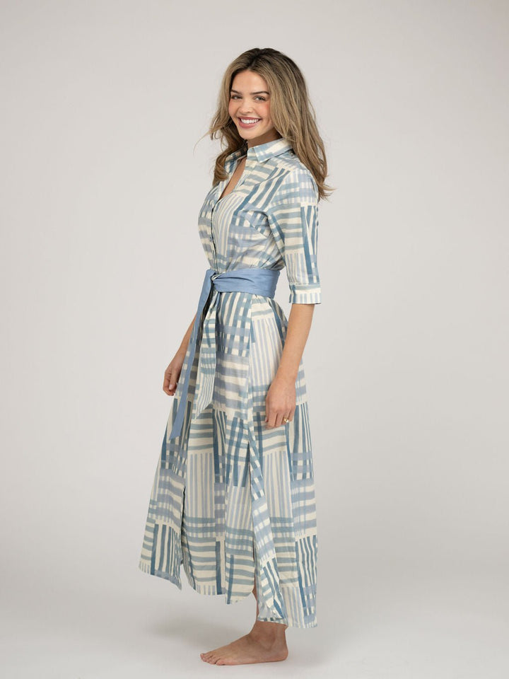 Beau & Ro Dress The Eloise Dress | Blue Check
