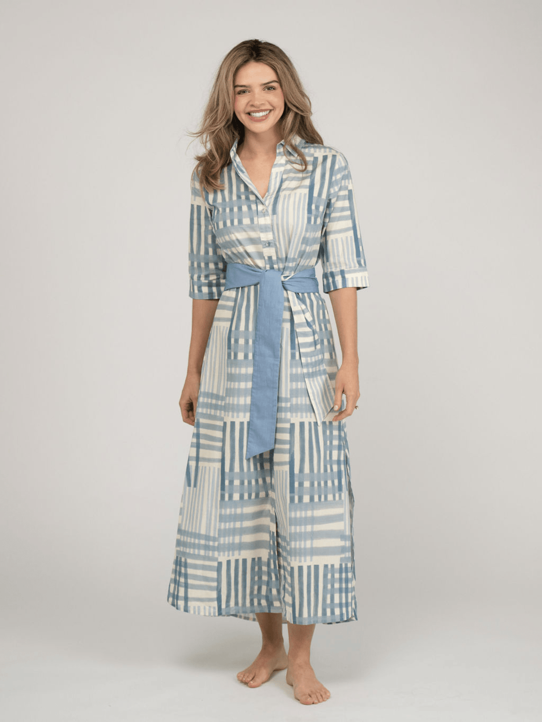 Beau & Ro Dress The Eloise Dress | Blue Check