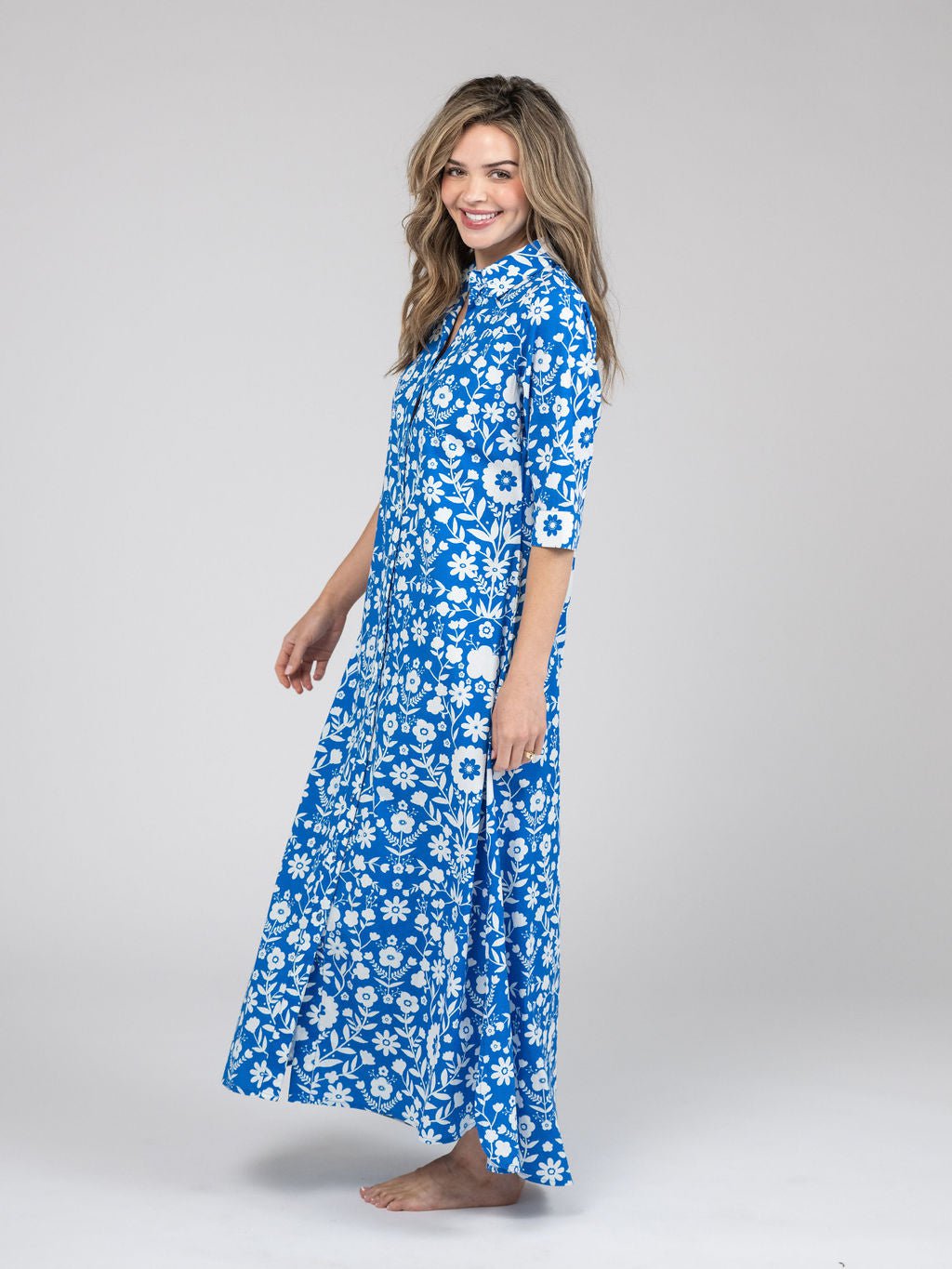 Beau & Ro Dress The Eloise Dress | Cobalt Folk Flower