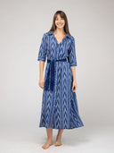Beau & Ro Dress The Eloise Dress | Eco Blue Ikat