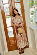 Beau & Ro Dress The Eloise Dress | Eco Brown Ikat