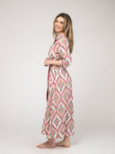 Beau & Ro Dress The Eloise Dress | Eco Pink & Green Ikat