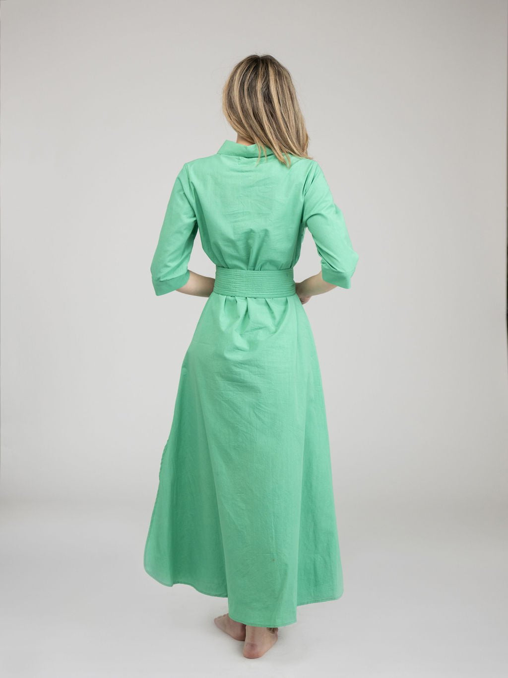 Beau & Ro Dress The Eloise Dress | Green Aqua Appliqué