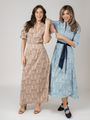 Beau & Ro Dress The Eloise Dress in Blue Mughal Block