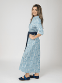 Beau & Ro Dress The Eloise Dress in Blue Mughal Block