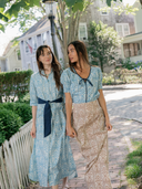 Beau & Ro Dress The Eloise Dress in Blue Mughal Block