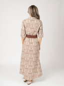 Beau & Ro Dress The Eloise Dress in Brown Mughal Block