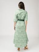 Beau & Ro Dress The Eloise Dress in Green Mughal Block