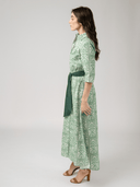 Beau & Ro Dress The Eloise Dress in Green Mughal Block