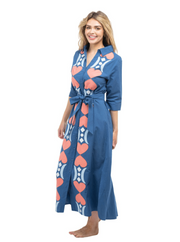 Beau & Ro Dress The Eloise Dress | Navy Blue Hearts