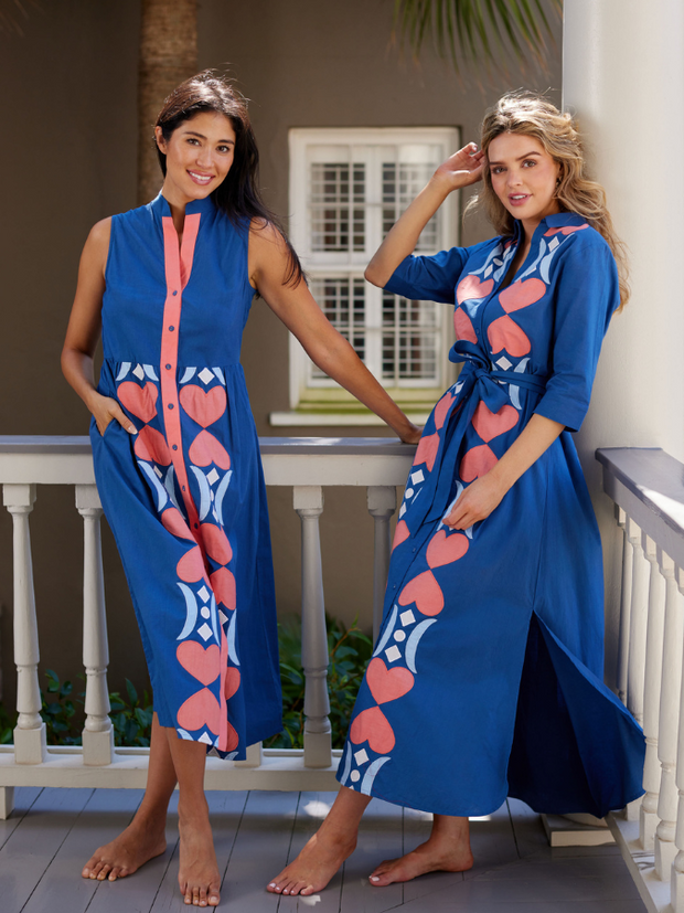 Beau & Ro Dress The Eloise Dress | Navy Blue Hearts