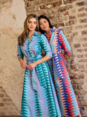 Beau & Ro Dress The Eloise Dress | Periwinkle Bagru Triangle