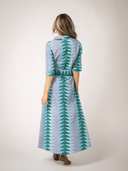 Beau & Ro Dress The Eloise Dress | Periwinkle Bagru Triangle